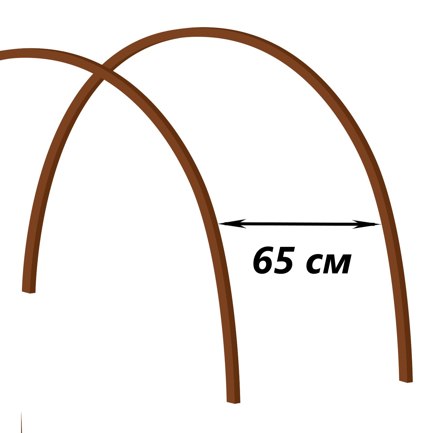 Расстояние между дугами 65 см